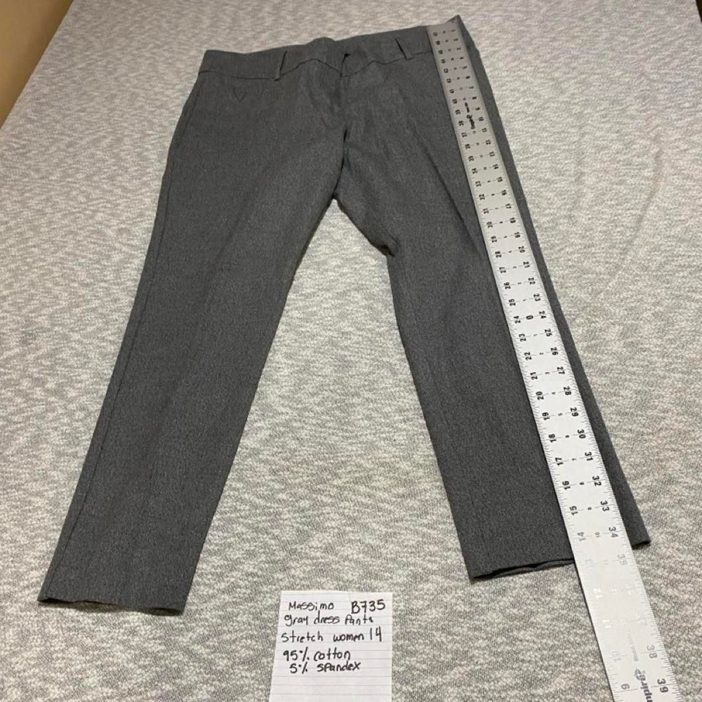Massimo Gray dress pants stretch women 14. SKU-B735. 95% cotton & 5% spandex